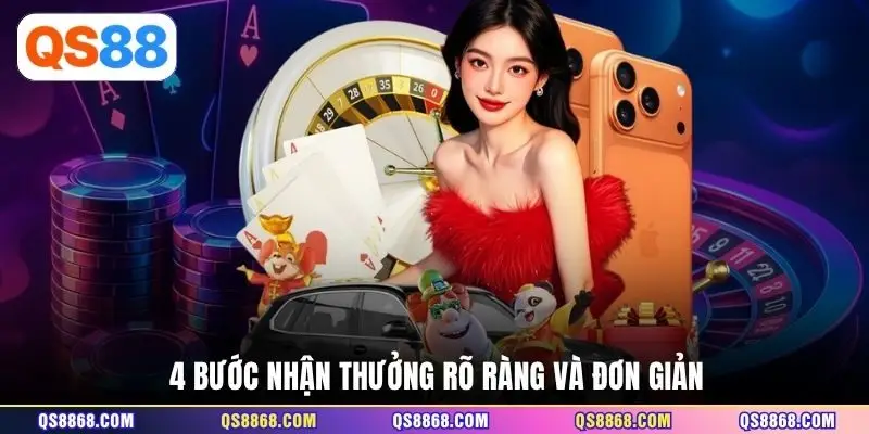 4 bước nhận thưởng rõ ràng và đơn giản
